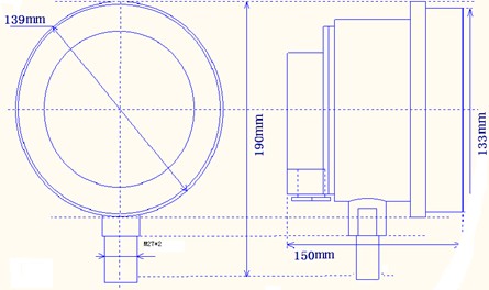 防爆電接點雙金屬溫度計外形尺寸